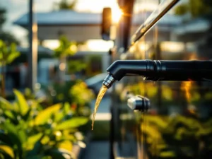 HVO biodiesel tankpistool vult moderne vrachtwagen bij duurzaam tankstation met zonnepanelen en groene planten